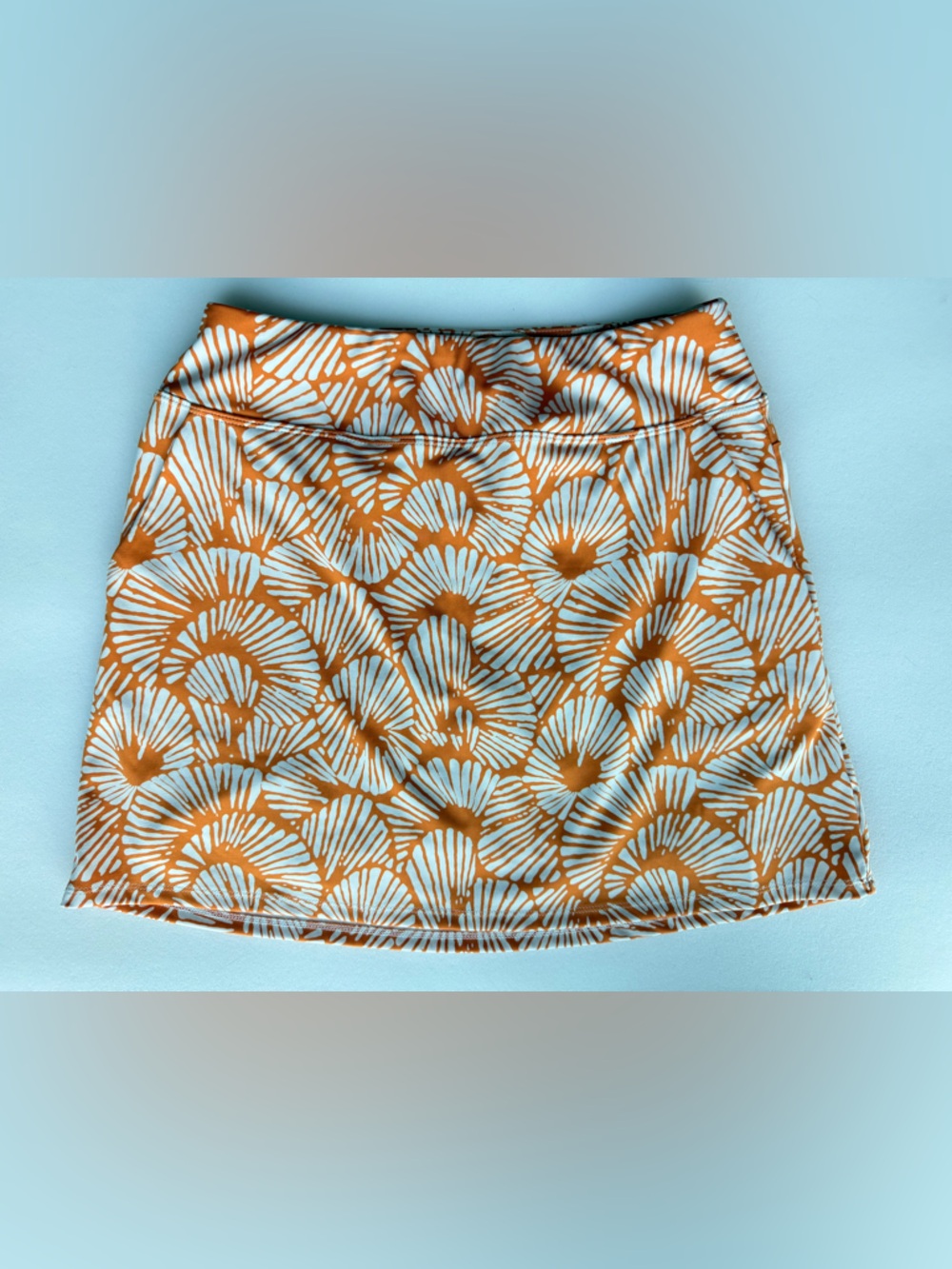 Tommy Bahama Golf Skort/ Skirt Women's Small Orange White Shell Pattern Tennis